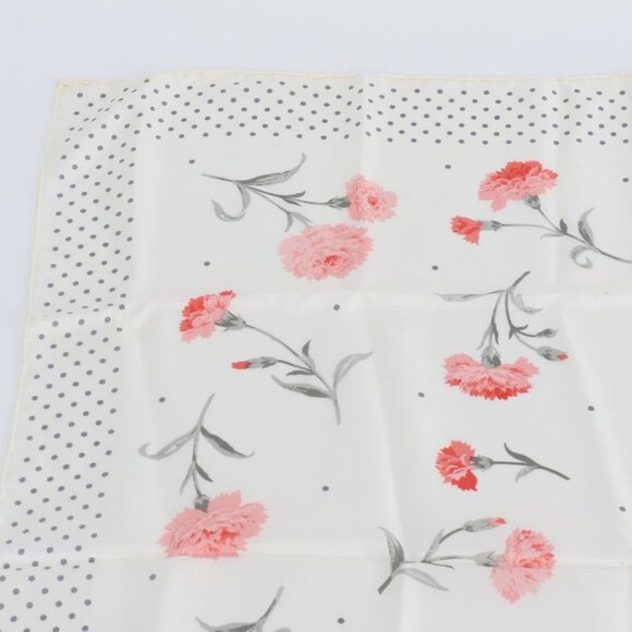 Dior Silk 100% Scarf Carnation Flower Floral Pattern Dot Beige Pink - Picture 2 of 10